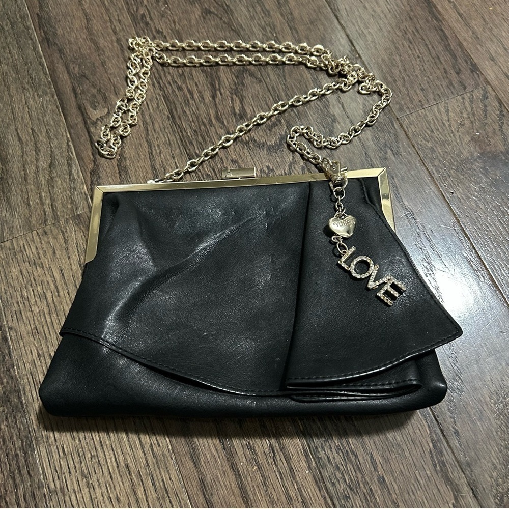 Guess Black Crossbody with Gold Accents